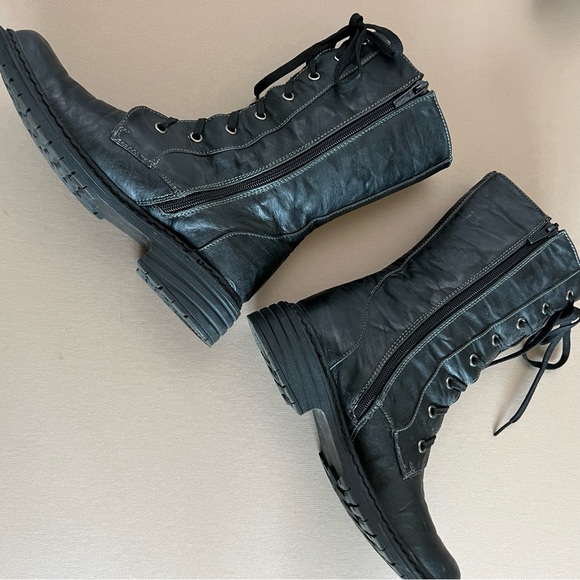 Black Moto Combat Boots - Picture 6 of 10